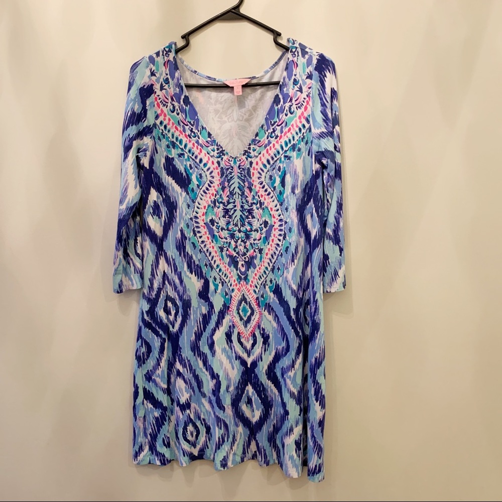 Lily Pulitzer 3/4 length swing dress EUC Small